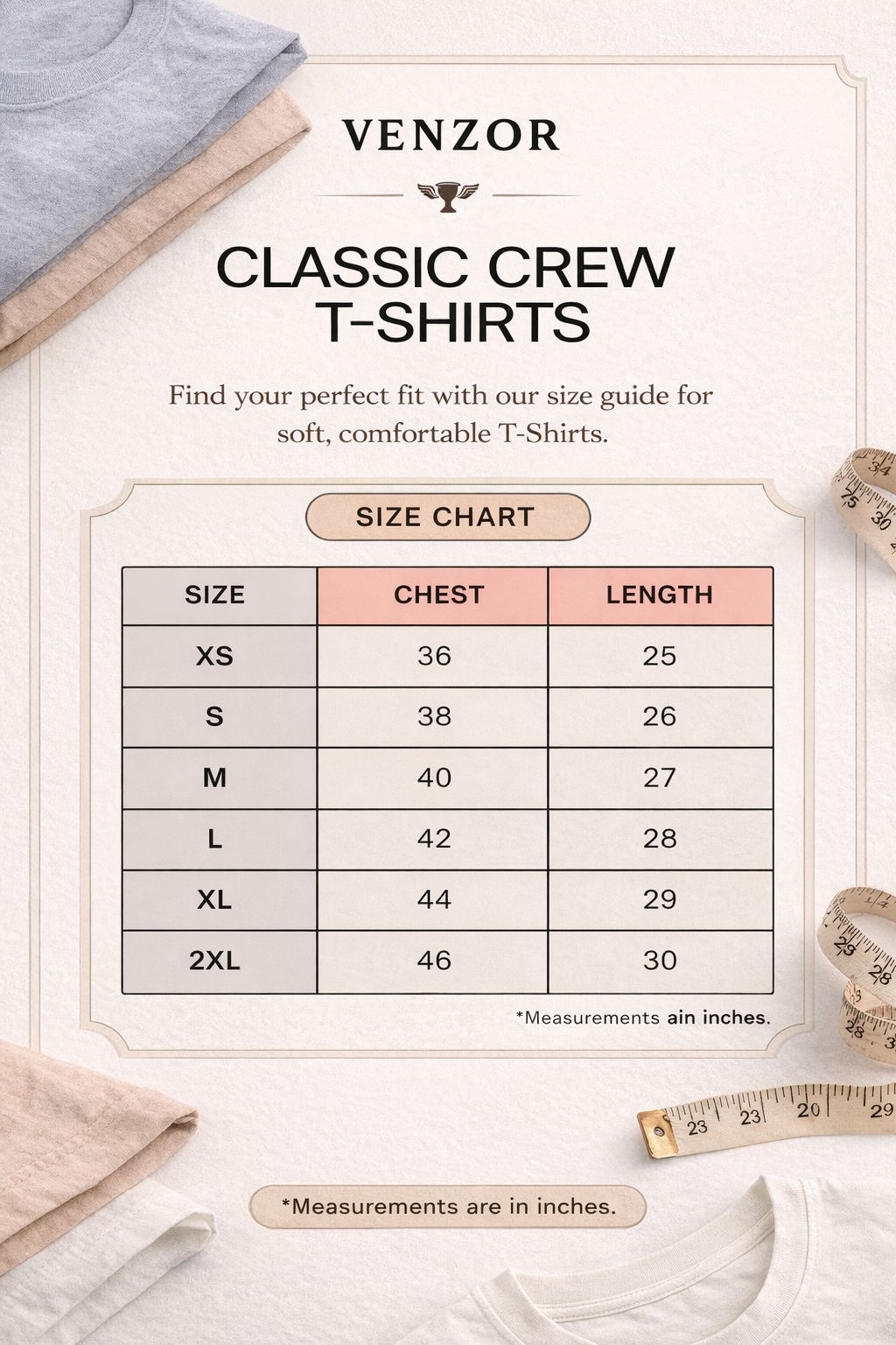 Venzor Champion Classic Crew — Clean Fit. Timeless Power.