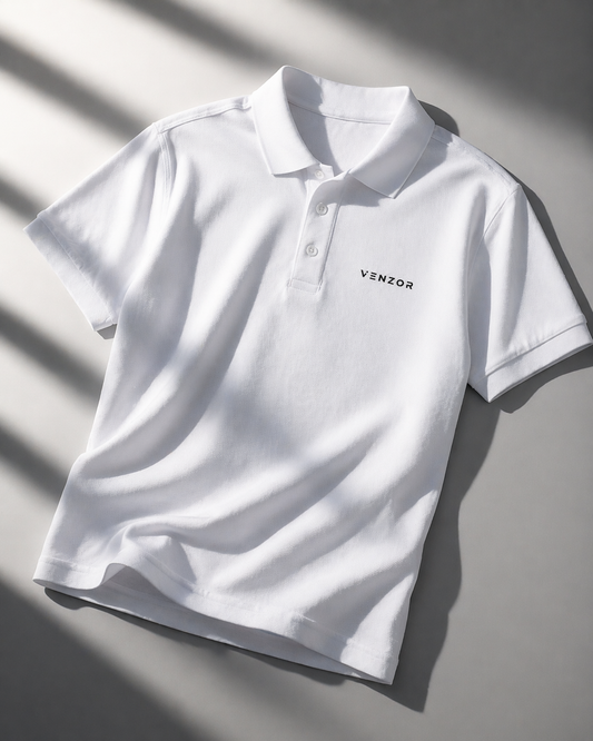Venzor Essential Polo T-Shirt | Premium Textured Regular Fit